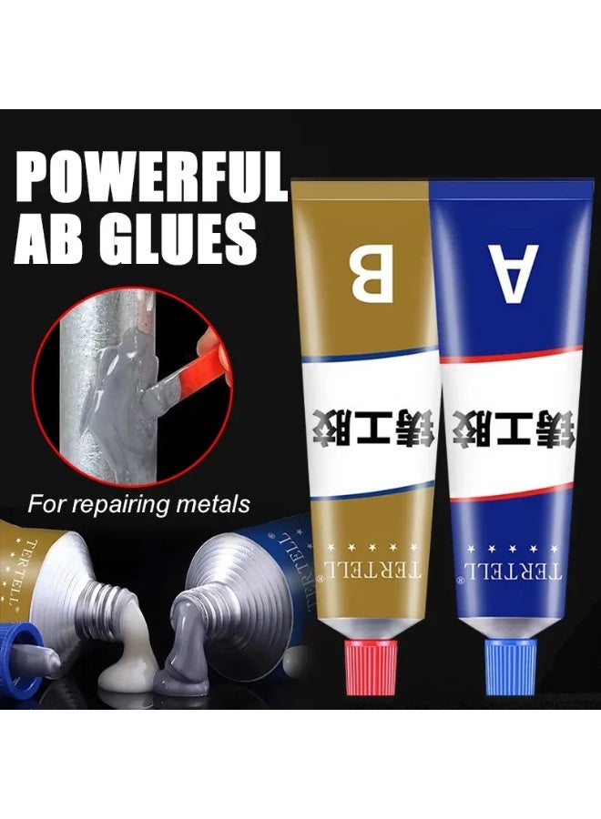 TERTELL 50g High Strength AB Epoxy Adhesive Glue by Tertell for Heavy Duty Industrial Repair – Strong Cold Welding Metal Repair Casting Compound for Iron, Steel, Aluminum, Copper, Plastic, Wood, Glass, Ceramic & PVC – Heat Resistant, Cold Resistant, Waterproof & Oil Resistant Leak Sealant for Automotive Radiator, Water Tank, Pipe Crack, Hole & Surface Damage Repair - Image 3